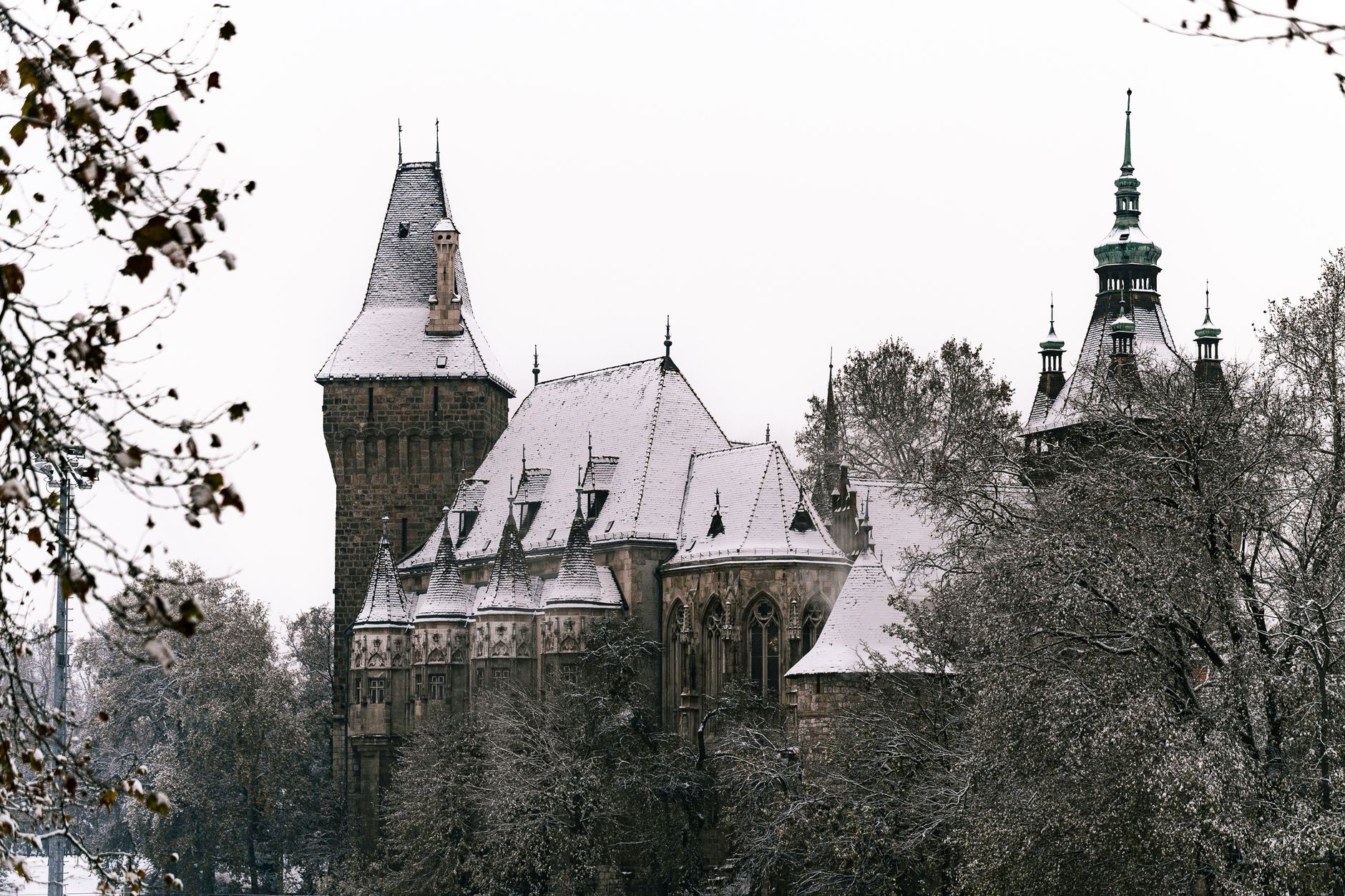 Budapest under winter snow