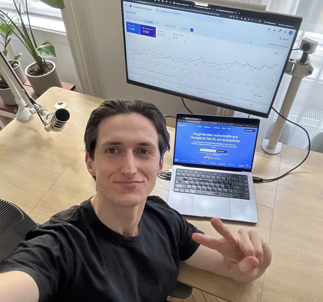 Thibault Besson-Magdelain, founder of Budapest Expat, at his desk in Budapest